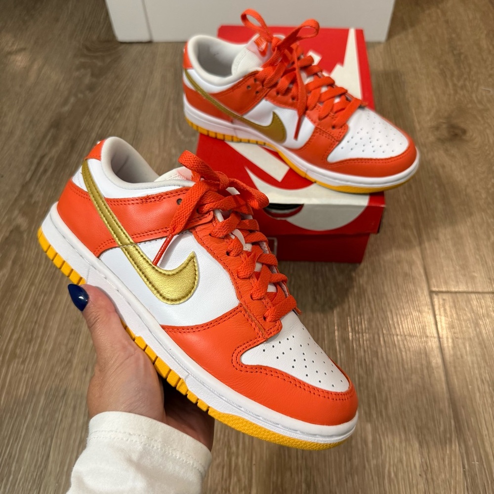 Nike Dunk Low Women’s Orange, White, University Gold Sneakers Size 6